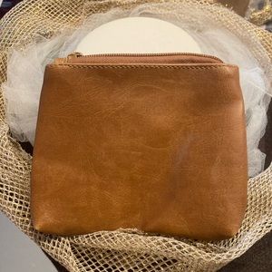 Faux leather zippered wallet